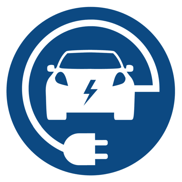 Electric Car Symbol B Blue Circle
