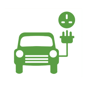 Electric Car Symbol C White Rectangle