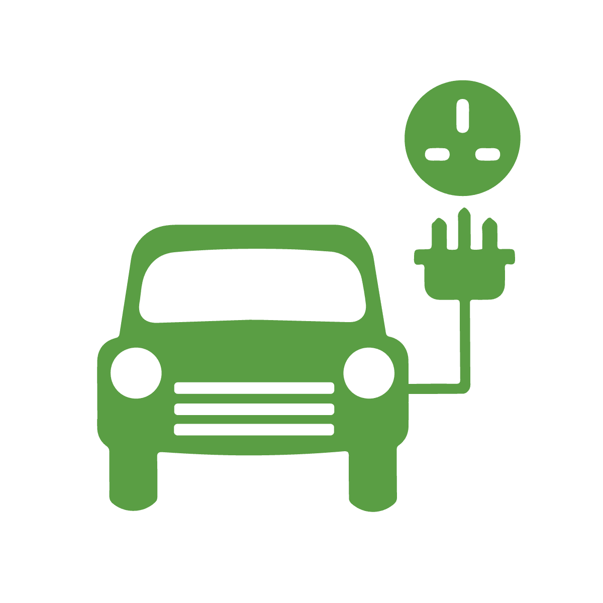 Electric Car Symbol C White Rectangle