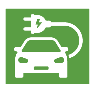 Electric Car Symbol D Green Rectangle