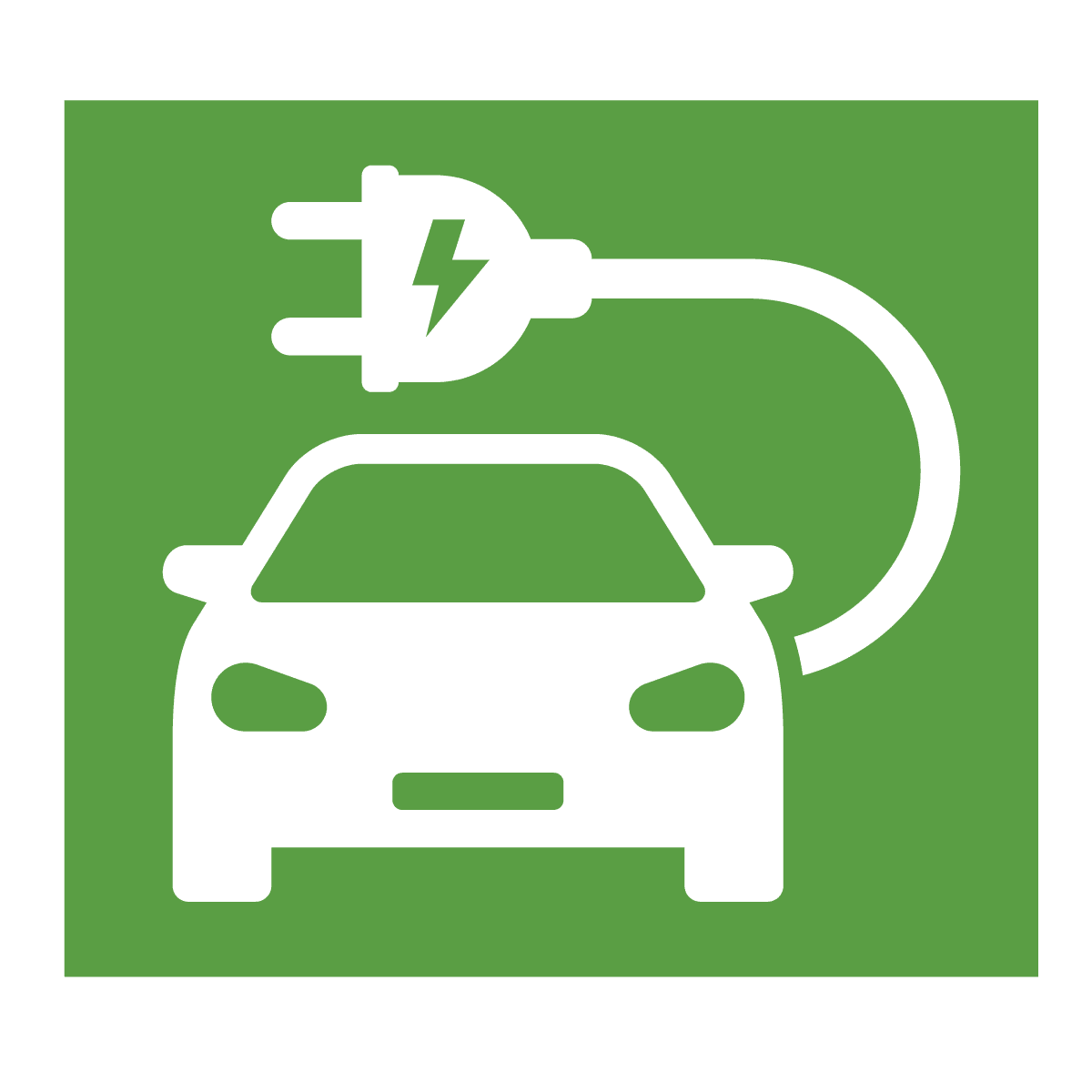 Electric Car Symbol D Green Rectangle