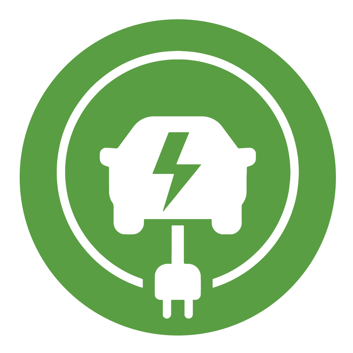 Electric Car Symbol G Green Circle