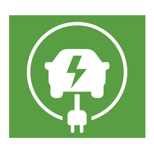 Electric Car Symbol G Green Rectangle