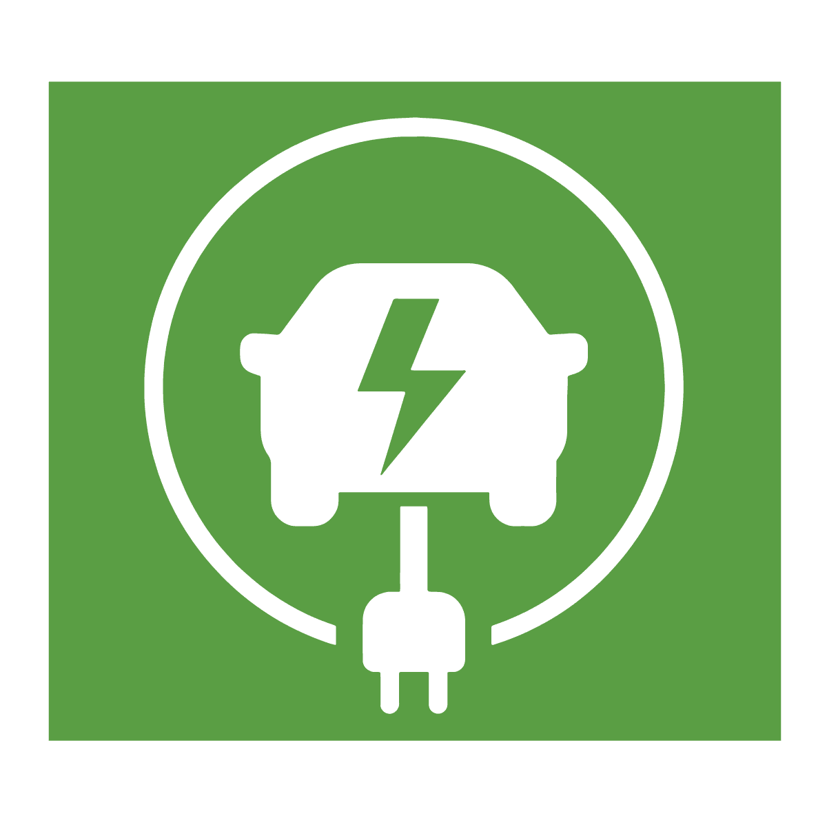 Electric Car Symbol G Green Rectangle