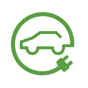 Electric Car Symbol H White Circle