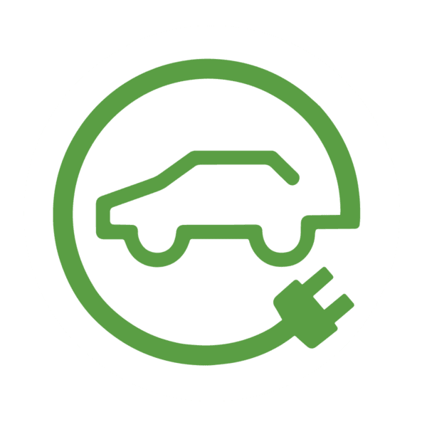Electric Car Symbol H White Circle