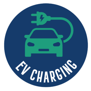 EV Charging Circle Car Park Marking Dark Blue