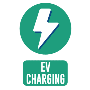 EV Charging Lightning Car Park Marking Dark Green