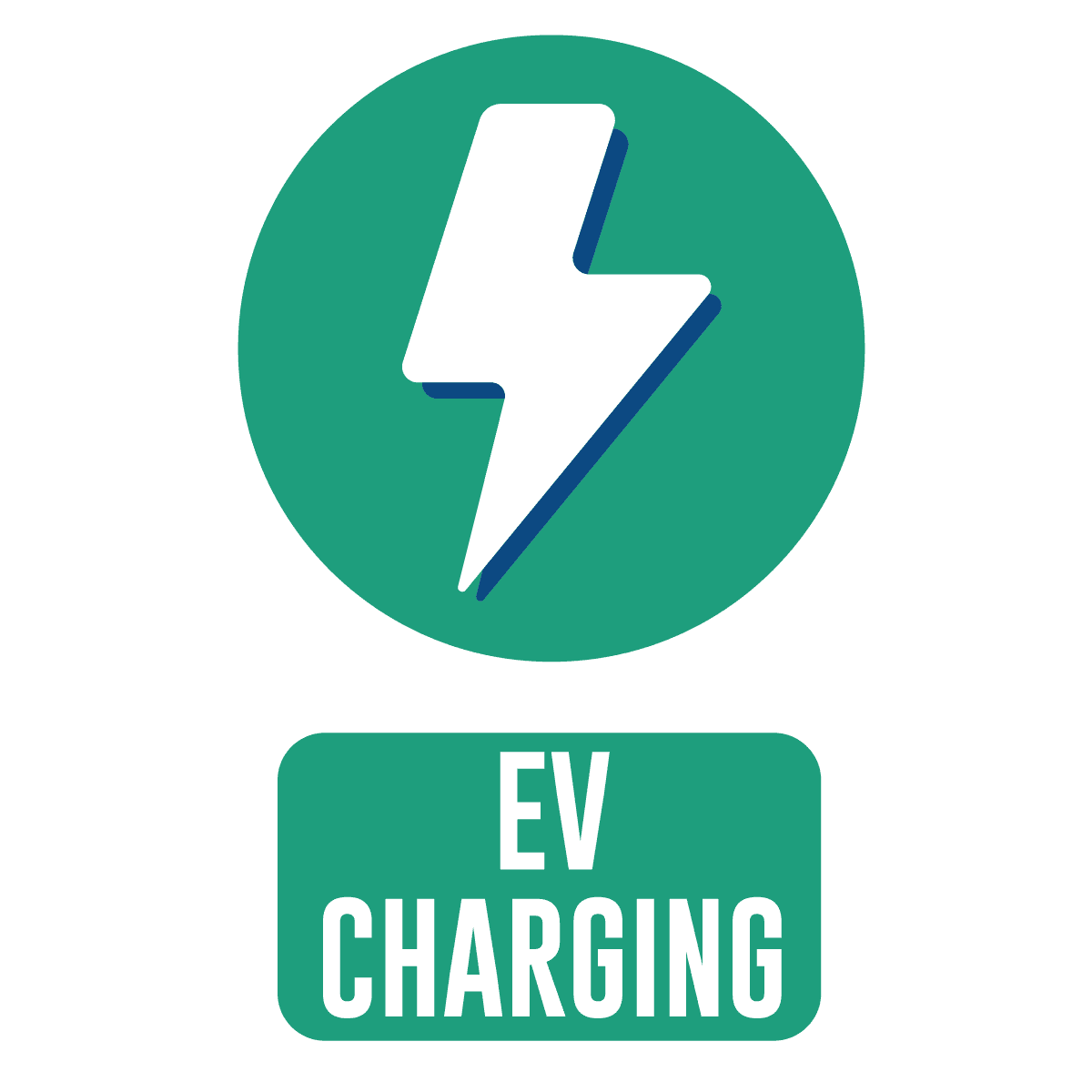 EV Charging Lightning Car Park Marking Dark Green