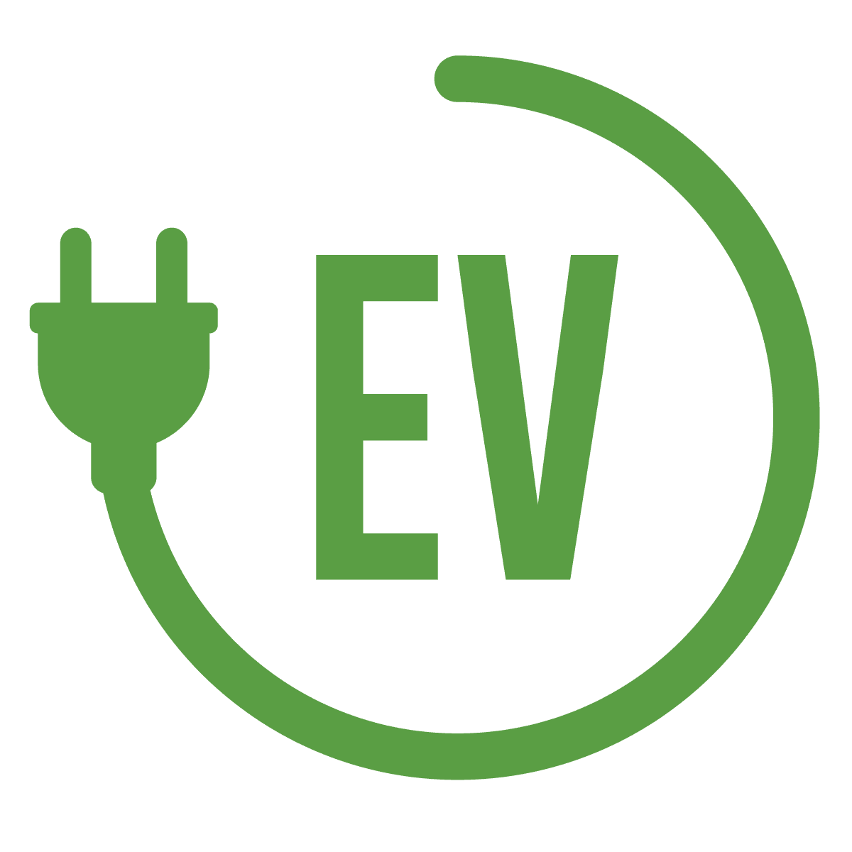 EV Car Symbol Car Park Marking Light Green