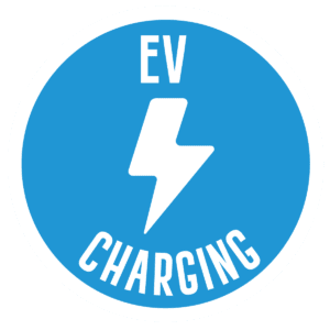 Lightning EV Symbol Circle Car Park Marking Blue and White