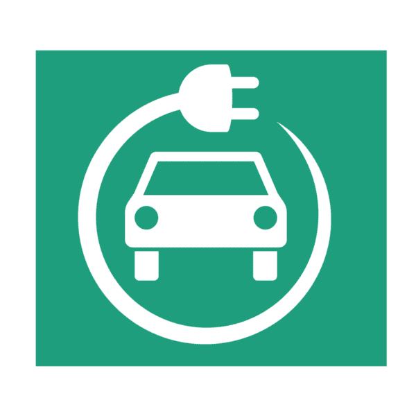 Electric Car Symbol E Traffic Green