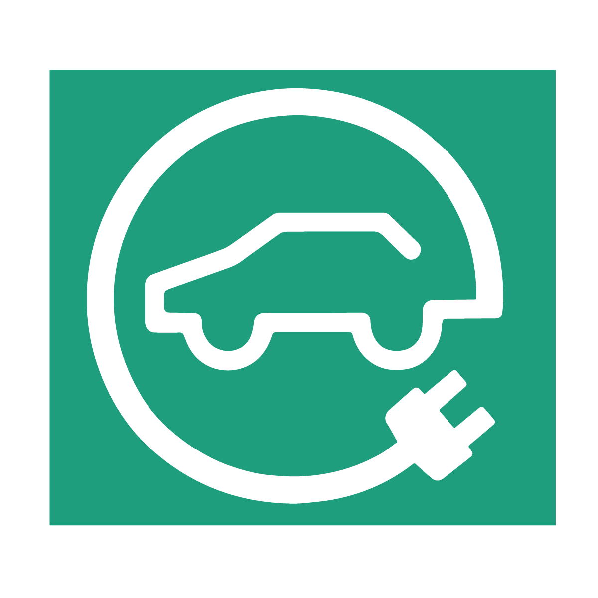 Electric Car Symbol H Traffic Green